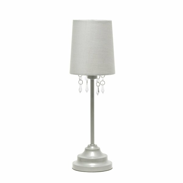 Creekwood Home 17.25-in. Contemporary Crystal Droplet Table Lamp, Gray CWT-2020-GY